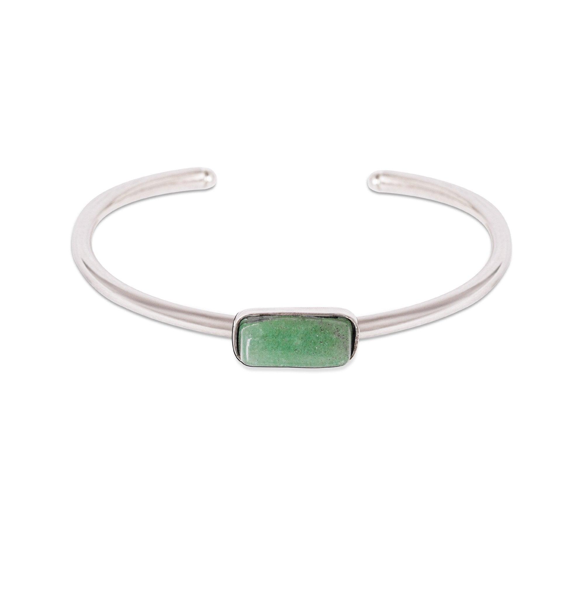 Pulseira Cipó em Prata 950 com Quartzo Verde - Alke