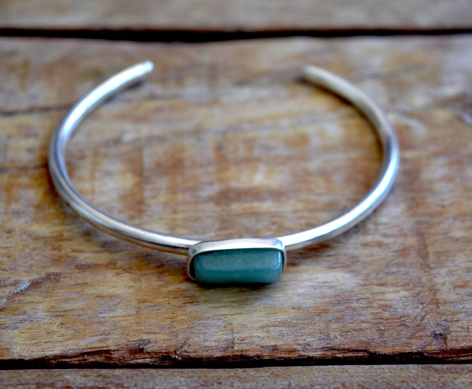 Pulseira Cipó em Prata 950 com Quartzo Verde - Alke