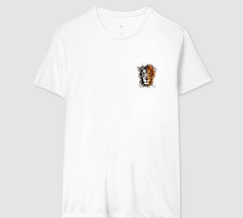 Camiseta Leão Preto e Amarelo