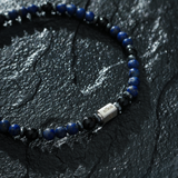 Pulseira Lápis-Lazúli e Ágata Negra (4mm)