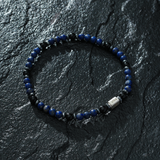 Pulseira Lápis-Lazúli e Ágata Negra (4mm)