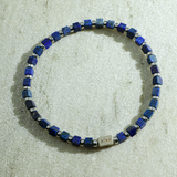 Pulseira Lápis-Lazúli Cubo (3mm)