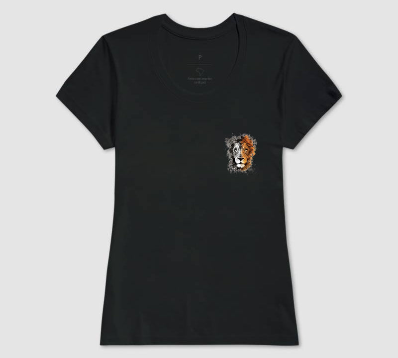 Camiseta Leão Preto e Amarelo