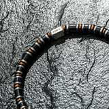 Pulseira Ágata Negra e Bronze II (4mm)