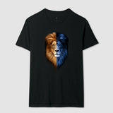 Camiseta Leão Azul e Amarelo