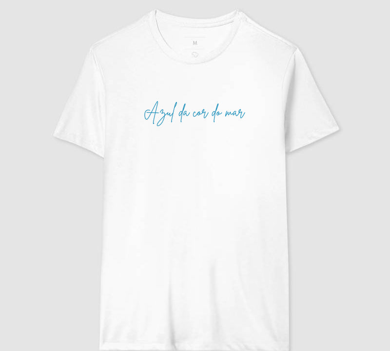 Camiseta Azul da Cor do Mar