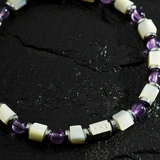 Pulseira Ametista e Madrepérola (4mm)