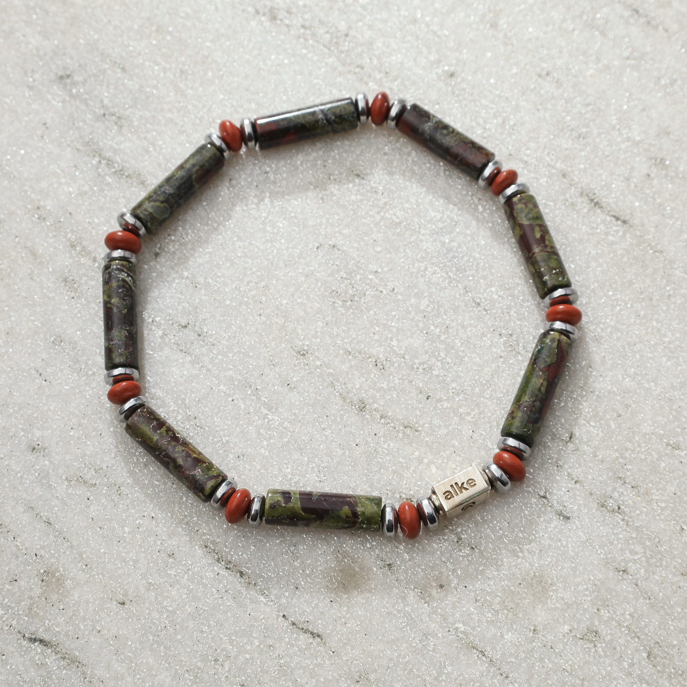 Pulseira Jaspe Sangue de Dragão Tubo (4mm) 4