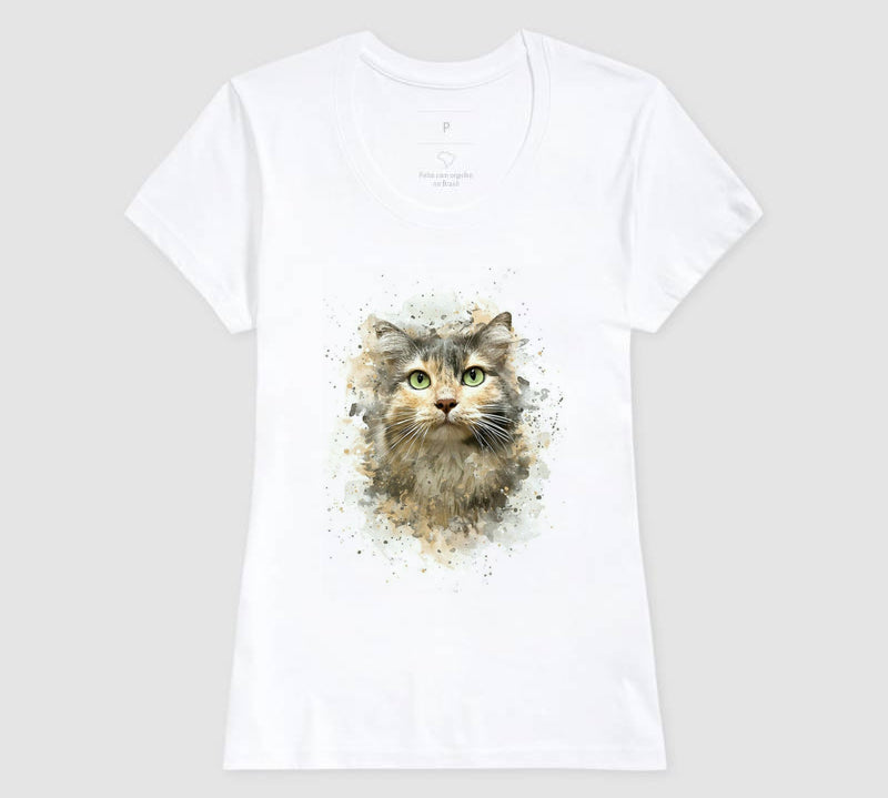 Camiseta Aquarela Gato