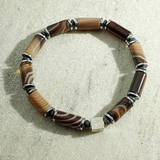 Pulseira Ágata Listrada Marrom (6mm)