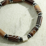 Pulseira Ágata Listrada Marrom (6mm)