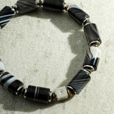 Pulseira Ágata Listrada Preta (8mm)