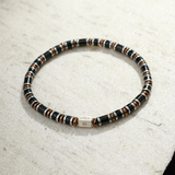Pulseira Ágata Negra e Bronze II (4mm)