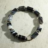 Pulseira Ágata Listrada Preta (8mm)