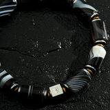 Pulseira Ágata Listrada Preta (8mm)