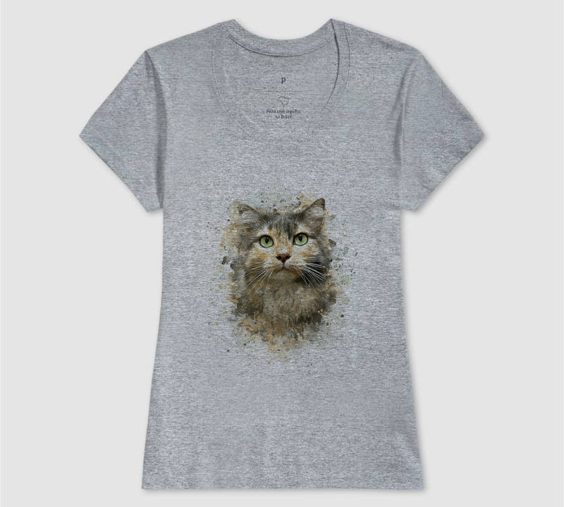 Camiseta Aquarela Gato