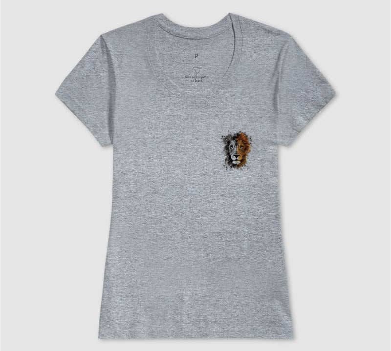 Camiseta Leão Preto e Amarelo