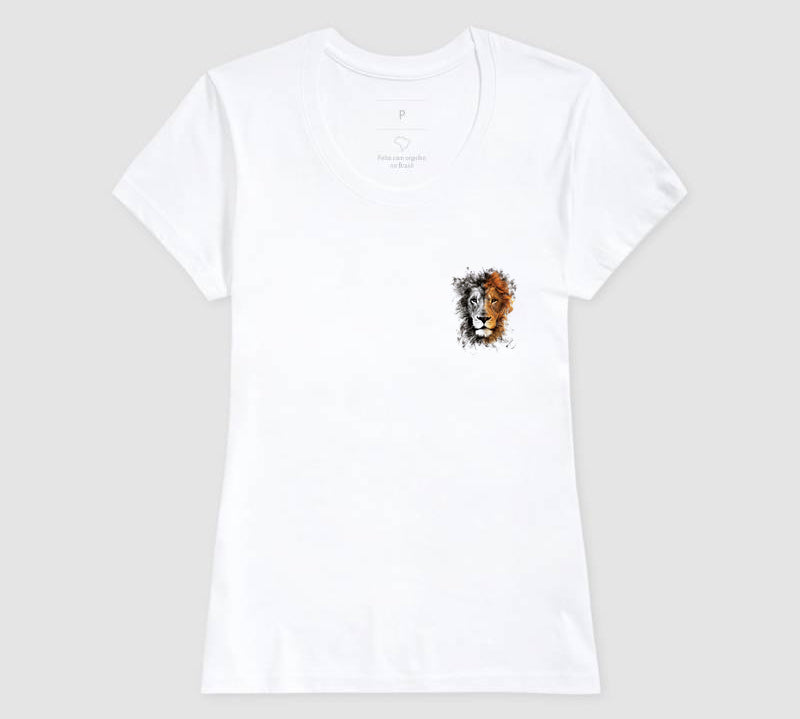 Camiseta Leão Preto e Amarelo