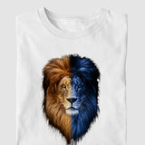 Camiseta Leão Azul e Amarelo