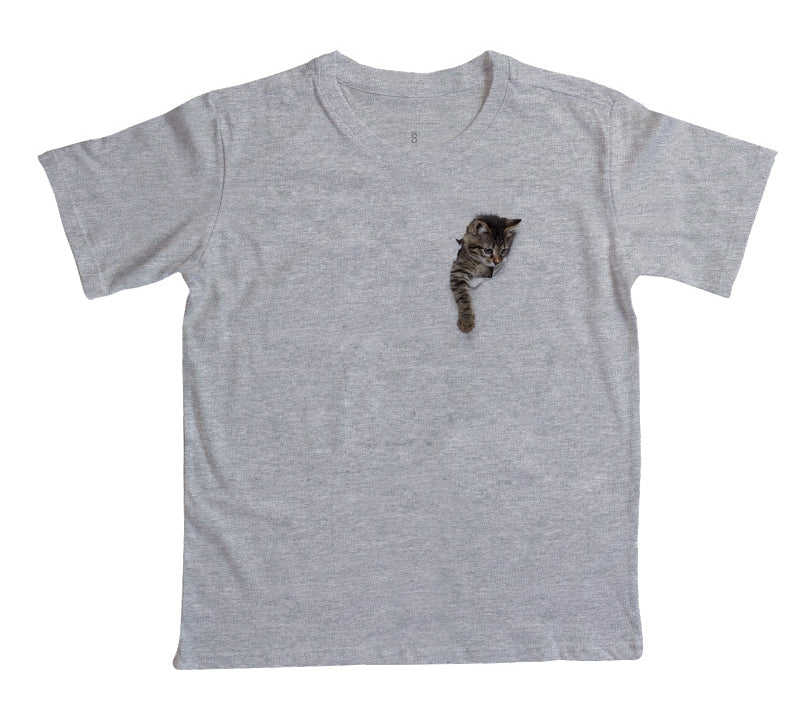 Camiseta Infantil Gato Brincando