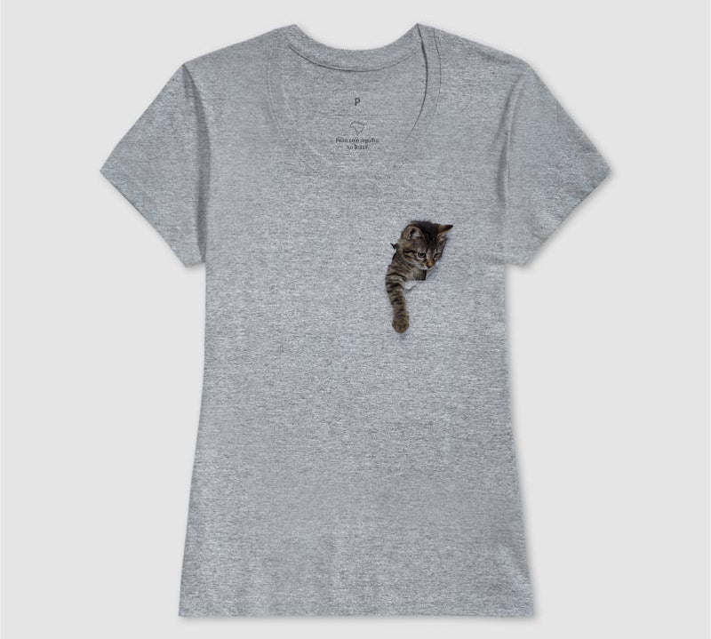 Camiseta Gato Brincando
