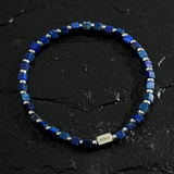 Pulseira Lápis-Lazúli Cubo (3mm)