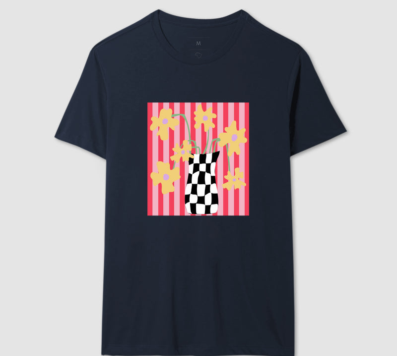 Camiseta Flores Xadrez
