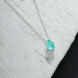Colar Prata Gota e Turmalina Paraíba