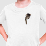 Camiseta Infantil Gato Brincando