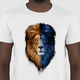 Camiseta Leão Azul e Amarelo