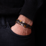 Pulseira Masculina Olho de Tigre e Ágata Negra
