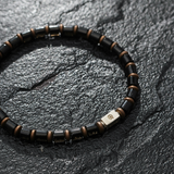 Pulseira Ágata Negra e Bronze (4mm)