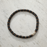 Pulseira Ágata Negra e Bronze (4mm)