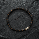 Pulseira Ágata Negra e Bronze (4mm)
