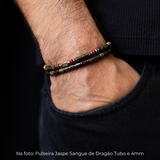 Pulseira Jaspe Sangue de Dragão Tubo (4mm) 