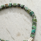 Pulseira Turquesa Africana Cubo (4mm)