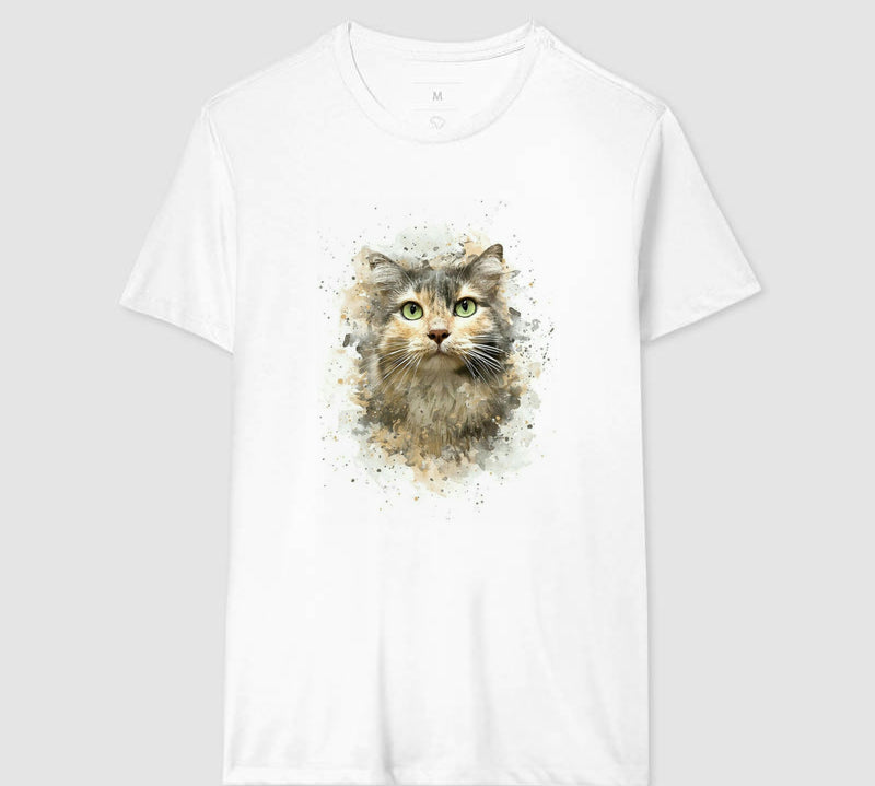 Camiseta Aquarela Gato