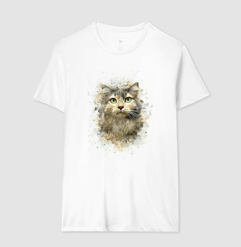 Camiseta Aquarela Gato