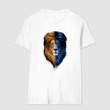 Camiseta Leão Azul e Amarelo