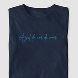 Camiseta Azul da Cor do Mar