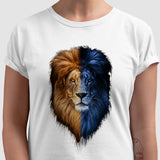 Camiseta Leão Azul e Amarelo