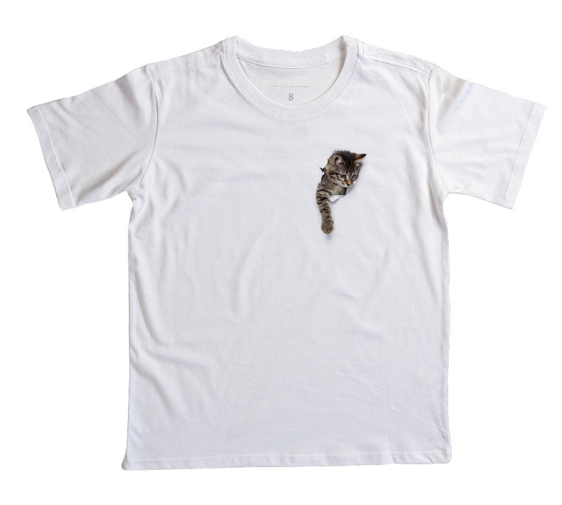 Camiseta Infantil Gato Brincando