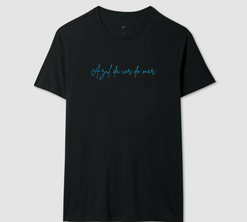 Camiseta Azul da Cor do Mar