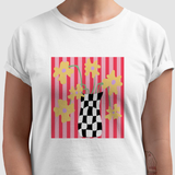 Camiseta Flores Xadrez
