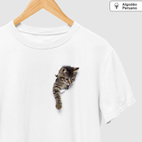 Camiseta Gato Brincando | Algodão Peruano |