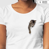 Camiseta Gato Brincando | Algodão Peruano |