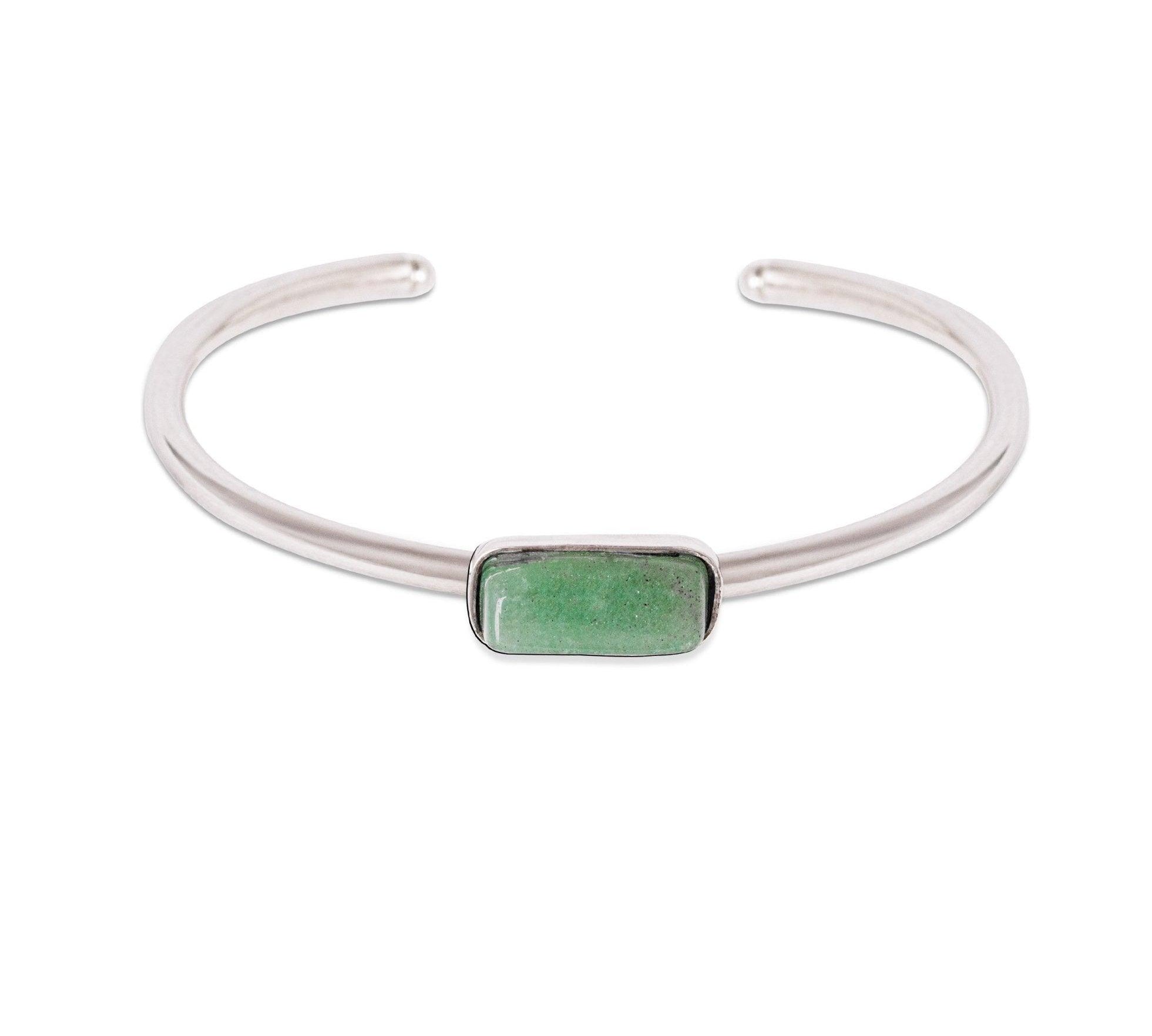 Pulseira Cipó em Prata 950 com Quartzo Verde - Alke