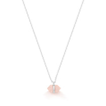 Colar Quartzo Rosa Pêndulo em Prata - Alke