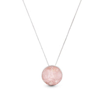 Pingente Redondo em Prata 950 com Quartzo Rosa - Alke